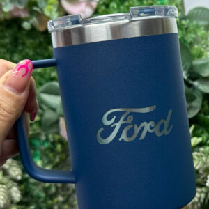 Taza metálica promocional personalizada branding funcional corporativo