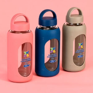 Cilindro de vidrio con manga de silicón graduada en ml  800ml tapa rosca mod-ATCVP0210