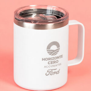Taza metálica color blanco 500 ml para uso diario de alta durabilidad mod-APTMBCA0210
